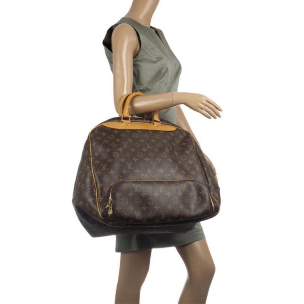 LOUIS VUITTON Evasion Vintage Leather Travel Bag Large Handbag Monogram VTG RARE - Picture 3 of 14
